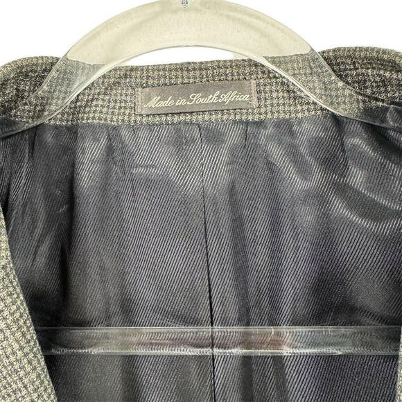 Light Academia Blazer Size 48L Oscar de la Renta Men Gray Check Classic Fit READ - Picture 8 of 13